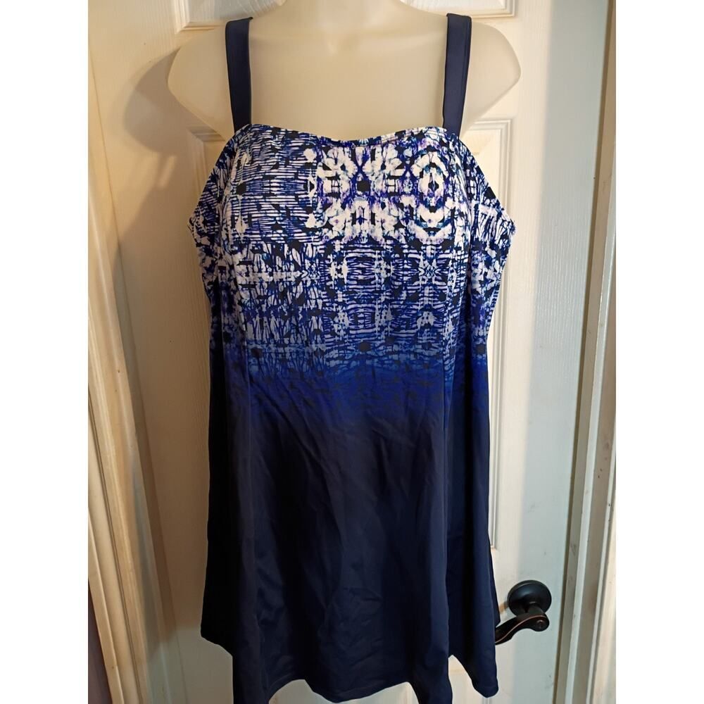 Swimsuits For All One Piece Swimsuit Dress Blue Sz 18 Beach Pool Cruise Resort